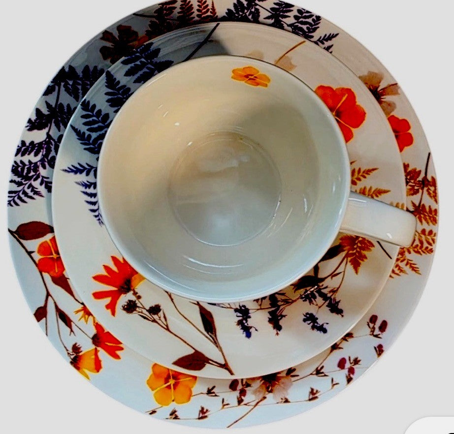 Kaffeeservice Wildblumen 12-Teilig Porzellan