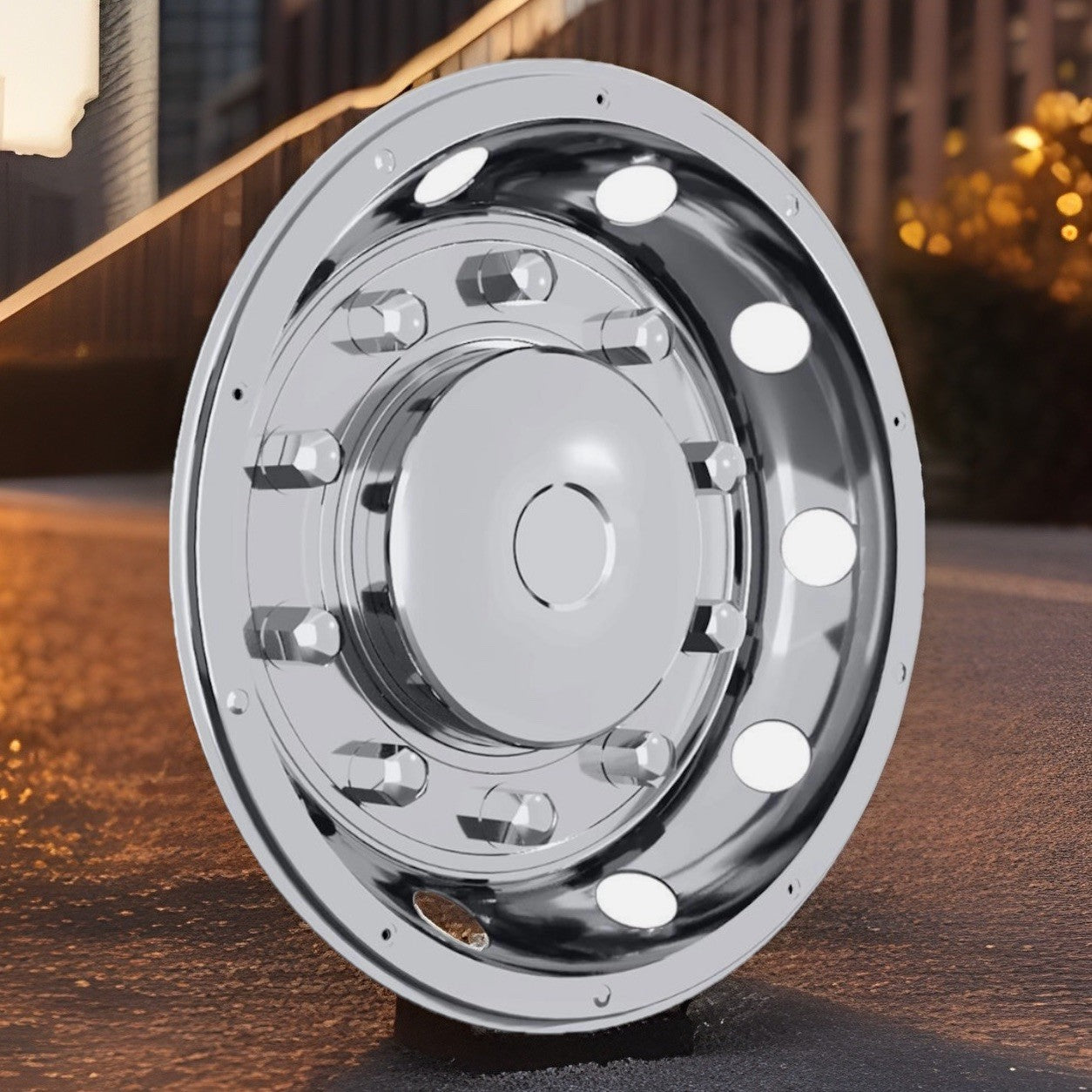 22.5"STAINLESS STEEL (SUPER DELUXE STYLE) Felgenkappe, RadZierKappe Für LKW/Bus