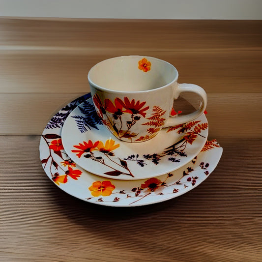 Kaffeeservice Wildblumen 12-Teilig Porzellan 