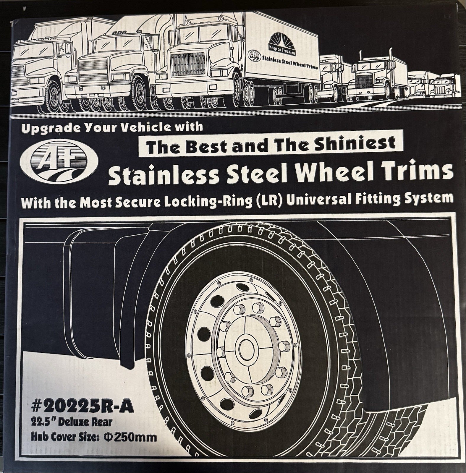 22.5＂STAINLESS STEEL (SUPER DELUXE STYLE) Felgenkappe, RadZierKappe Für LKW/Bus