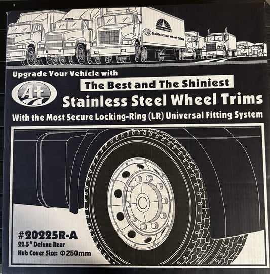 22.5＂STAINLESS STEEL (SUPER DELUXE STYLE) Felgenkappe, RadZierKappe Für LKW/Bus